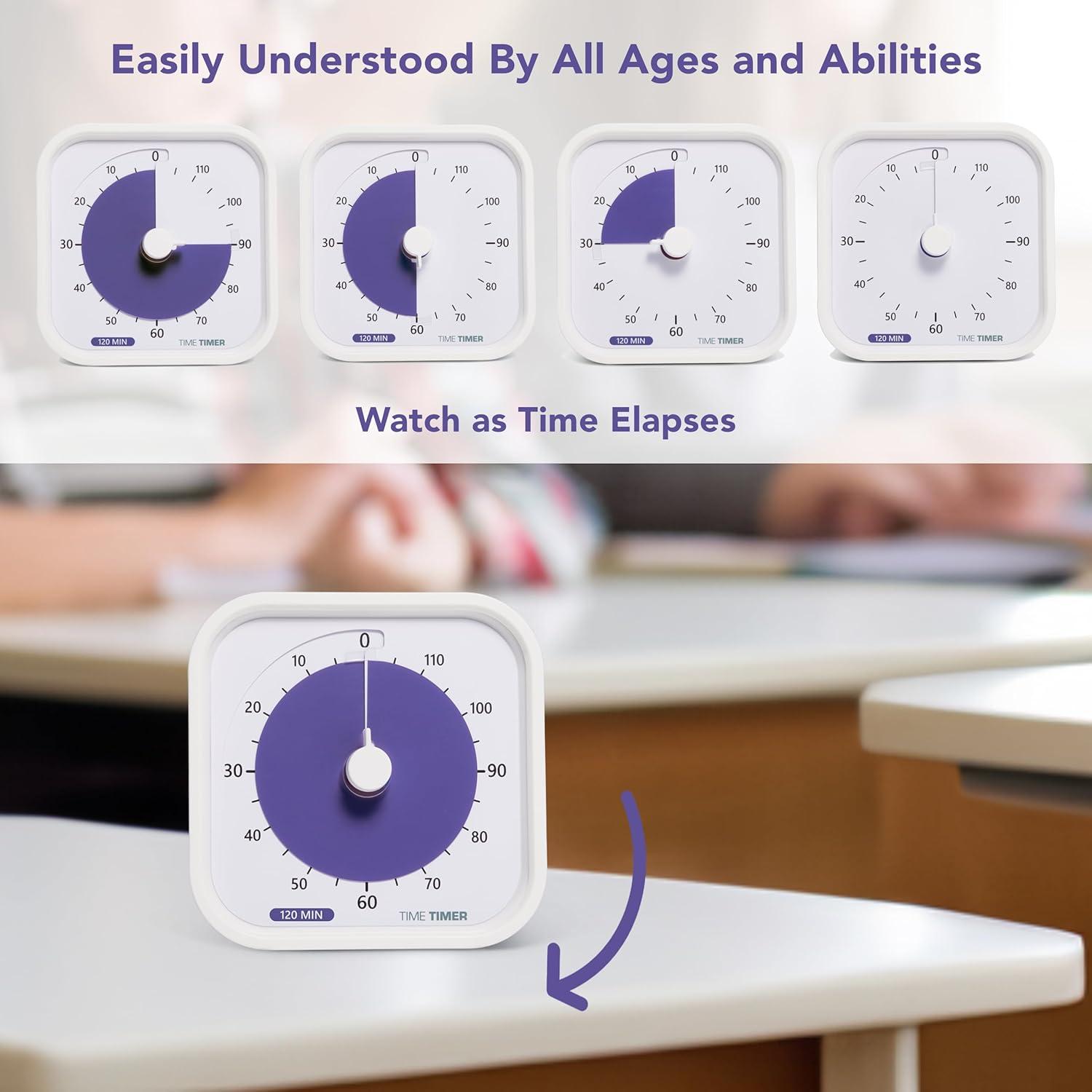 image:imageTIME TIMER 120 Minute MOD Education Edition Visual Timer with Desktop Software for Kids Classroom Learning Testing Timer Study Tool and Office Meetings with Silent Operation White 120min35 x 35