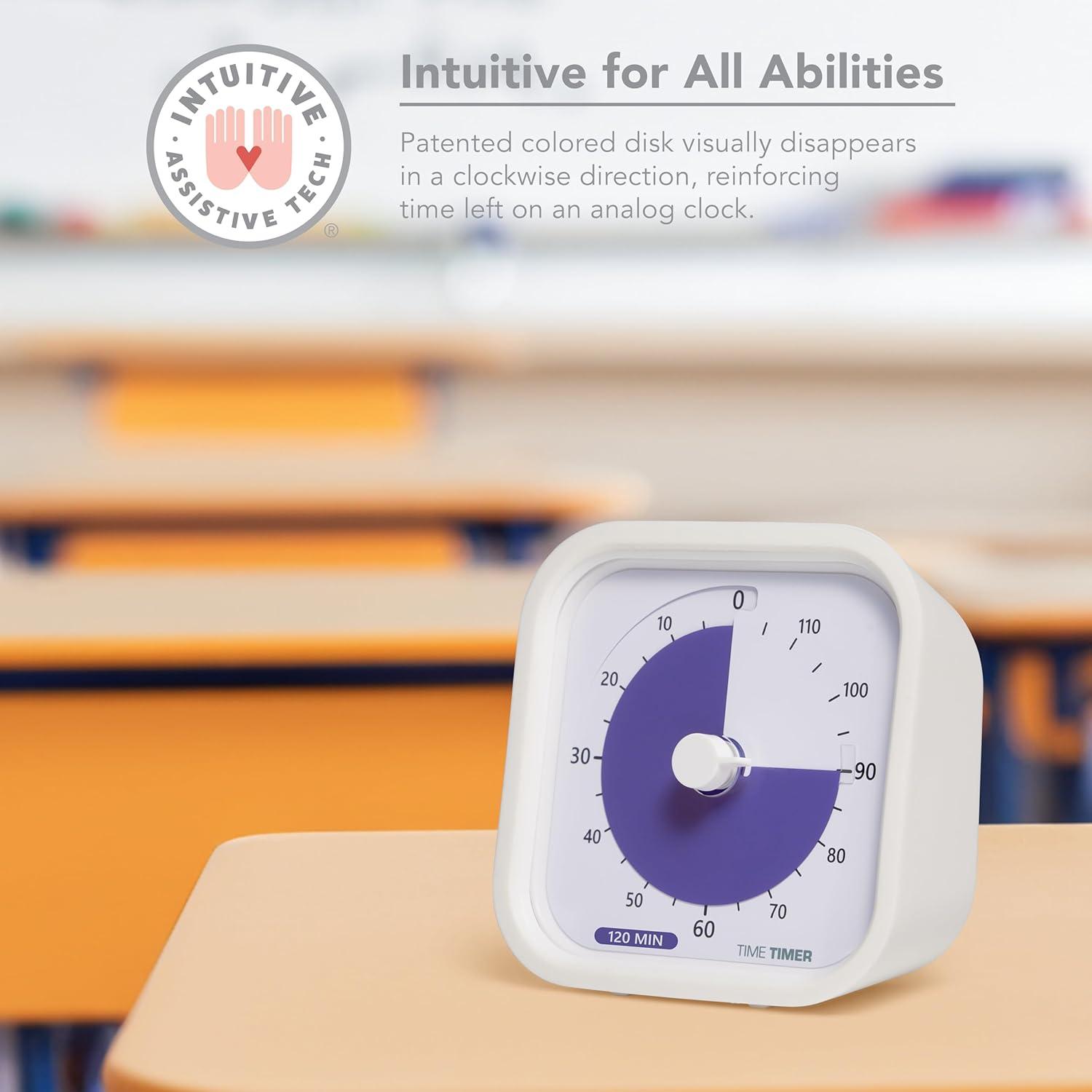 image:imageTIME TIMER 120 Minute MOD Education Edition Visual Timer with Desktop Software for Kids Classroom Learning Testing Timer Study Tool and Office Meetings with Silent Operation White 120min35 x 35