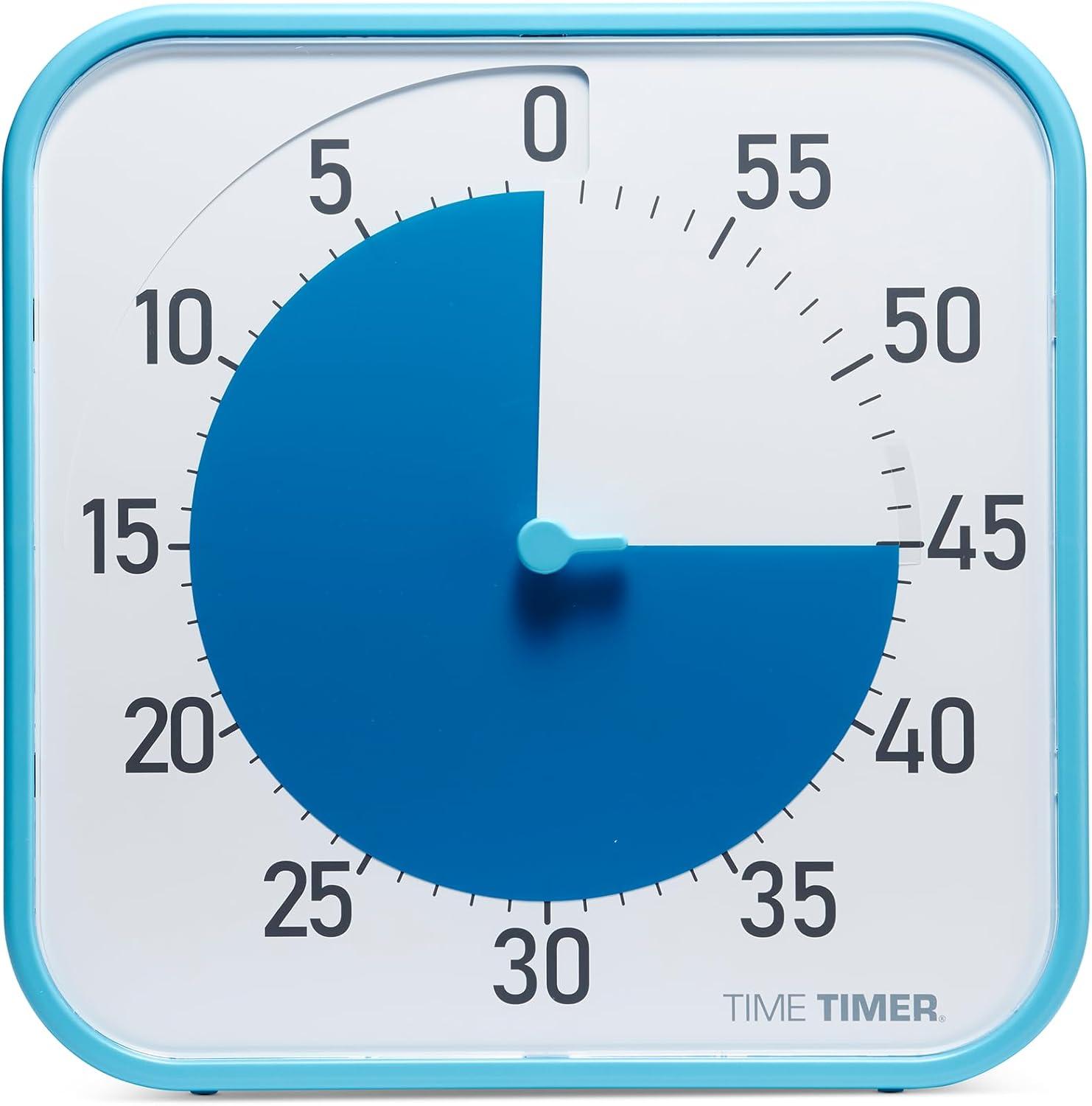 image:imageTIME TIMER 8 inch Visual Timer 60 Minute Kids Desk Countdown Clock with Dry Erase Activity Card Also Magnetic for Kids Classroom Homeschooling Study Tool Task Reminder Home and Kitchen TimerBlue White
