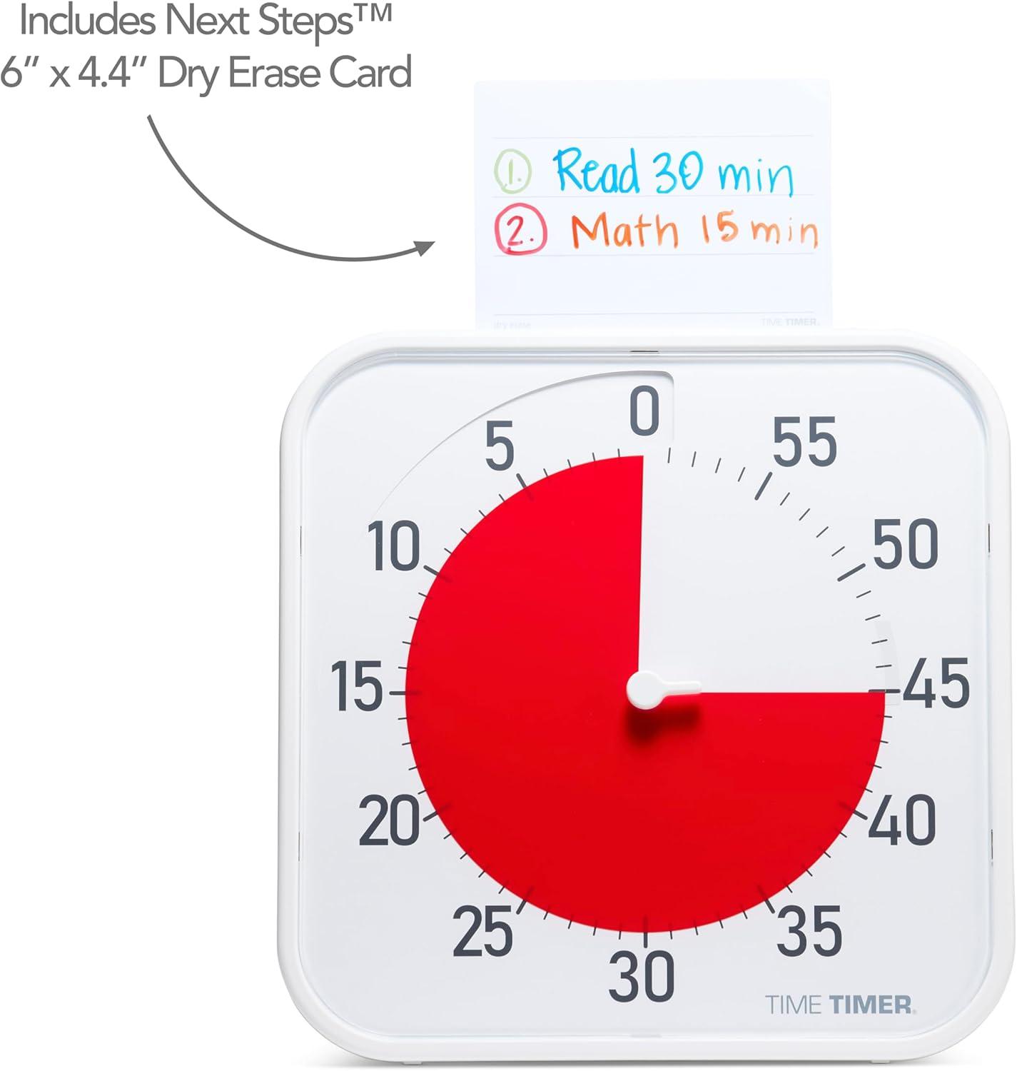 image:imageTIME TIMER 8 inch Visual Timer 60 Minute Kids Desk Countdown Clock with Dry Erase Activity Card Also Magnetic for Kids Classroom Homeschooling Study Tool Task Reminder Home and Kitchen TimerRed White