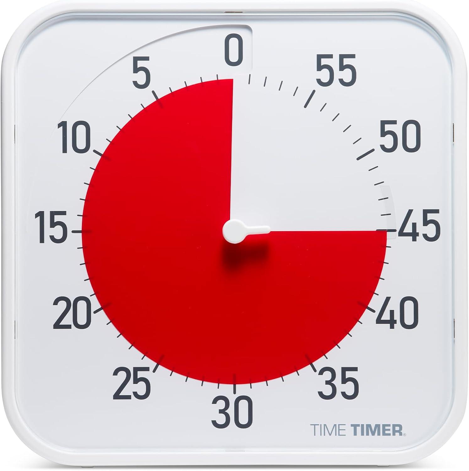 image:imageTIME TIMER 8 inch Visual Timer 60 Minute Kids Desk Countdown Clock with Dry Erase Activity Card Also Magnetic for Kids Classroom Homeschooling Study Tool Task Reminder Home and Kitchen TimerRed White
