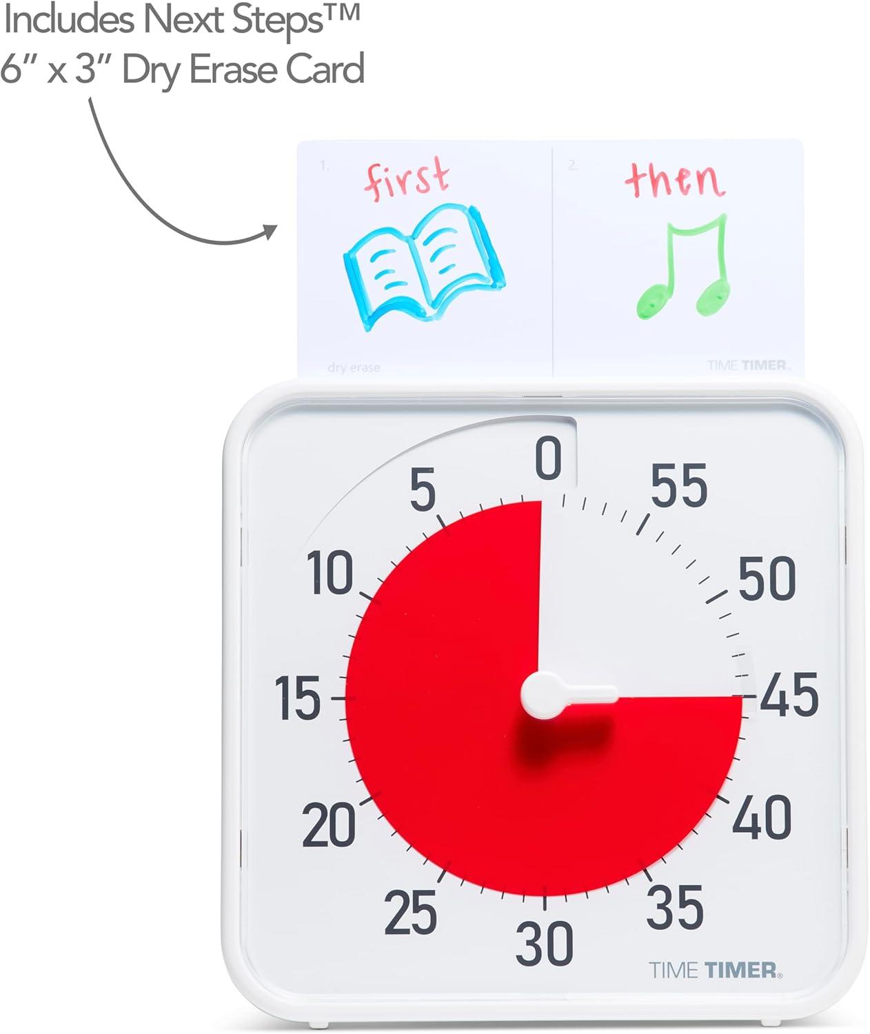 image:imageTIME TIMER 8 inch Visual Timer 60 Minute Kids Desk Countdown Clock with Dry Erase Activity Card Also Magnetic for Kids Classroom Homeschooling Study Tool Task Reminder Home and Kitchen TimerRed White