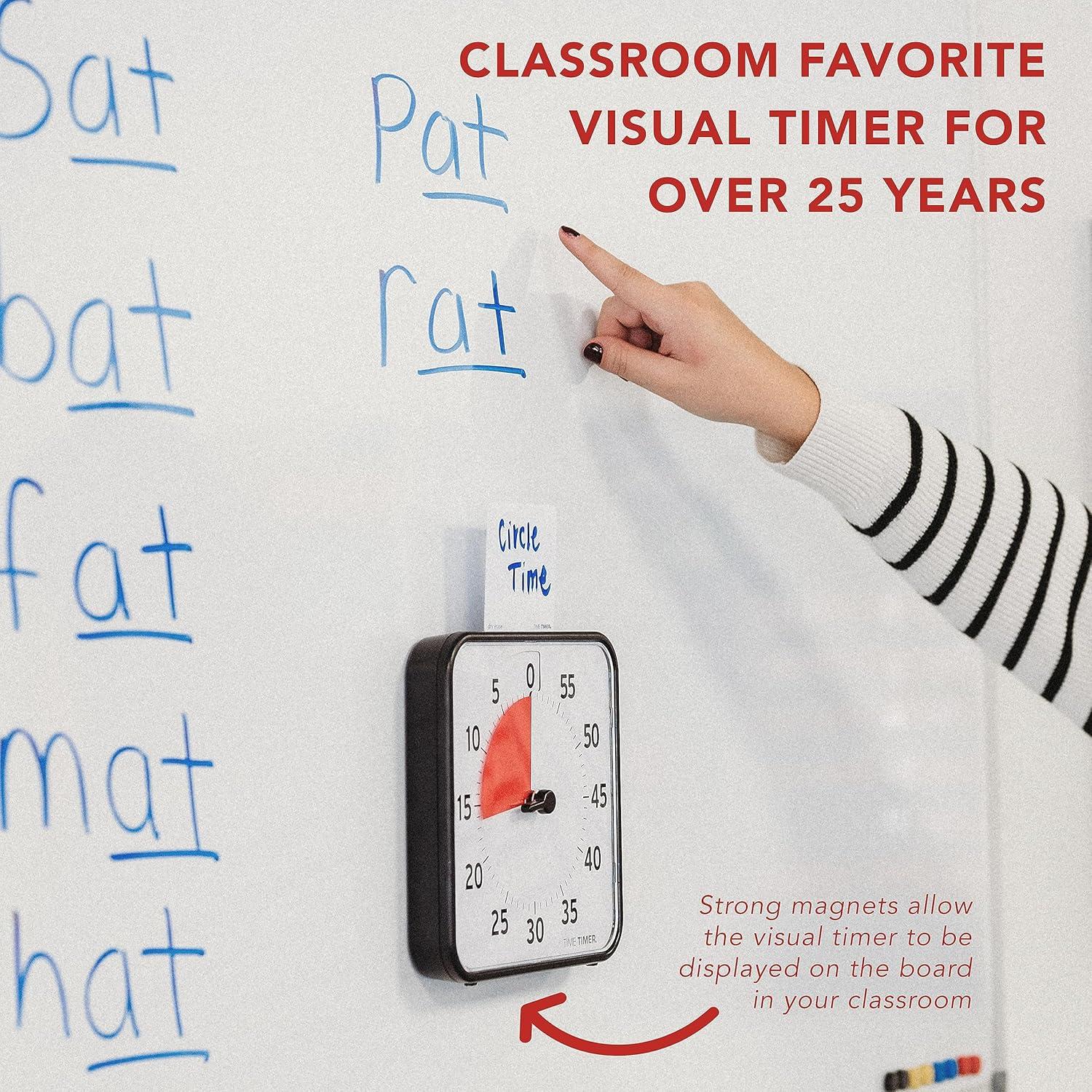 image:imageTIME TIMER 8 inch Visual Timer 60 Minute Kids Desk Countdown Clock with Dry Erase Activity Card Also Magnetic for Kids Classroom Homeschooling Study Tool Task Reminder Home and Kitchen TimerBlack Red
