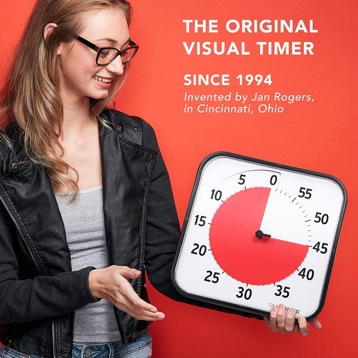 image:imageTIME TIMER 8 inch Visual Timer 60 Minute Kids Desk Countdown Clock with Dry Erase Activity Card Also Magnetic for Kids Classroom Homeschooling Study Tool Task Reminder Home and Kitchen TimerBlack Red