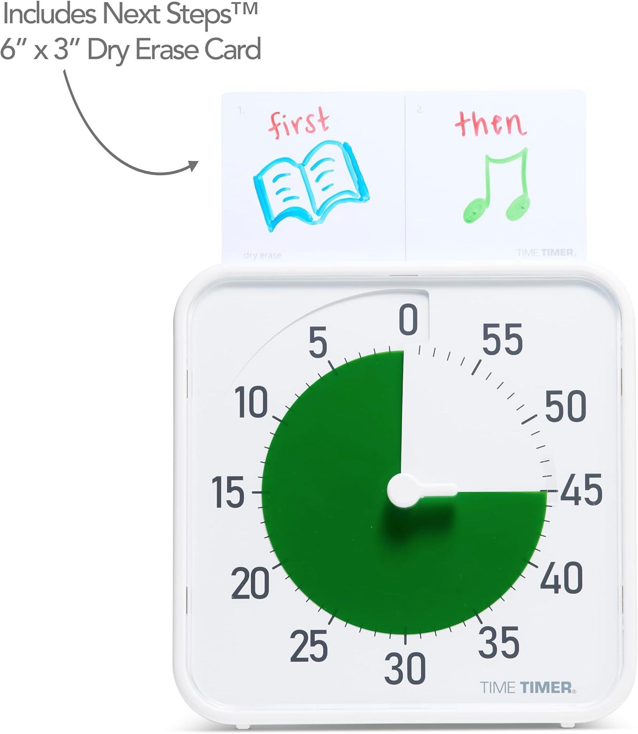 image:imageTIME TIMER 8 inch Visual Timer 60 Minute Kids Desk Countdown Clock with Dry Erase Activity Card Also Magnetic for Kids Classroom Homeschooling Study Tool Task Reminder Home and Kitchen TimerGreen White