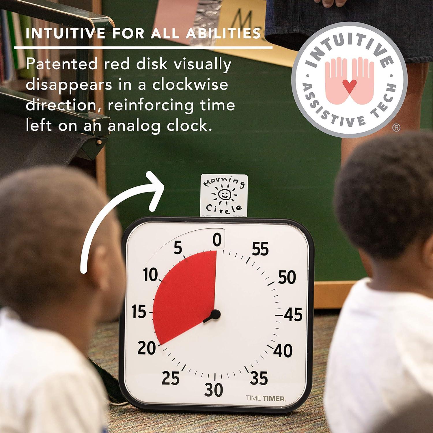 image:imageTIME TIMER 8 inch Visual Timer 60 Minute Kids Desk Countdown Clock with Dry Erase Activity Card Also Magnetic for Kids Classroom Homeschooling Study Tool Task Reminder Home and Kitchen TimerBlack Red