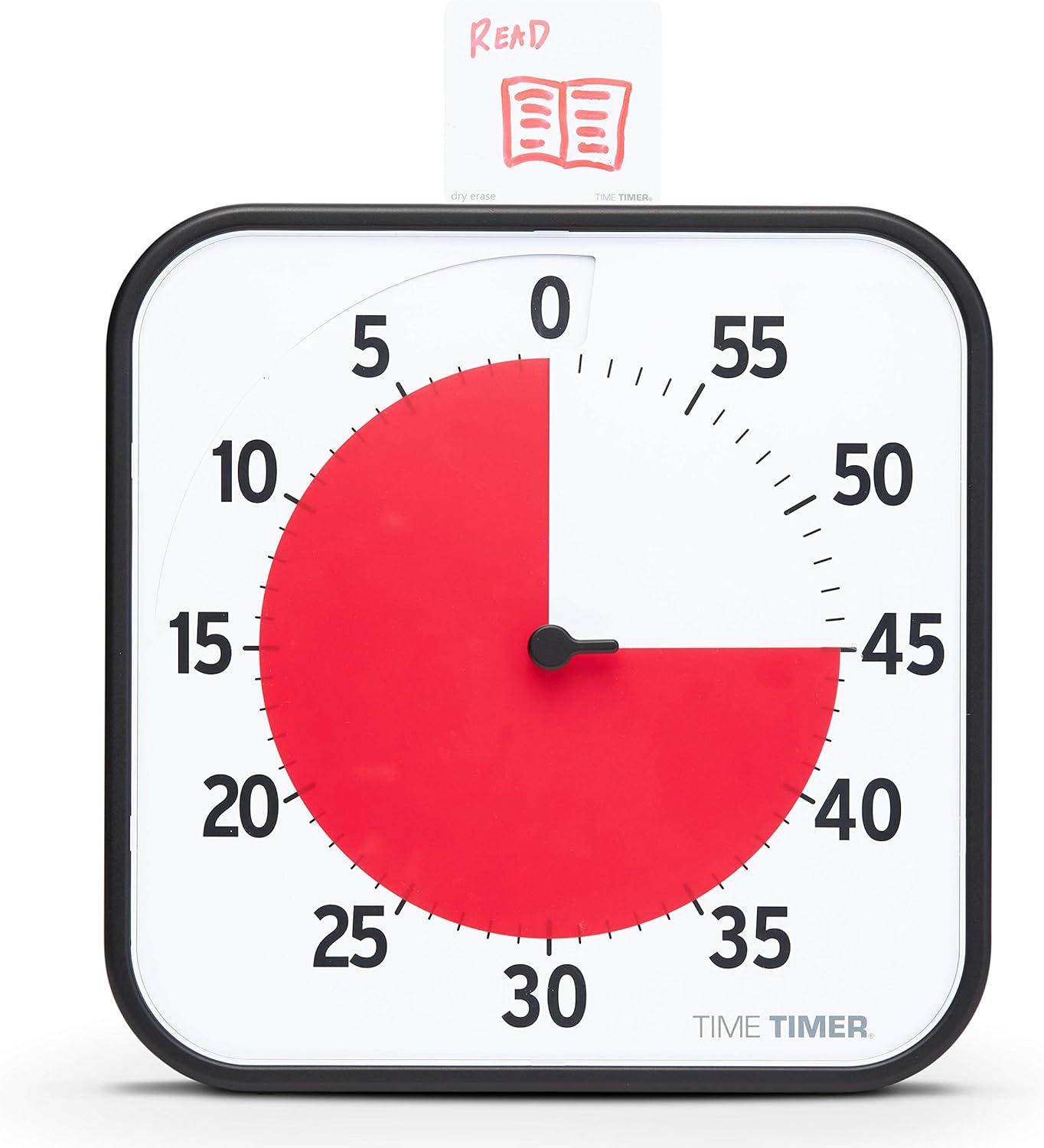 image:imageTIME TIMER 8 inch Visual Timer 60 Minute Kids Desk Countdown Clock with Dry Erase Activity Card Also Magnetic for Kids Classroom Homeschooling Study Tool Task Reminder Home and Kitchen TimerBlack Red