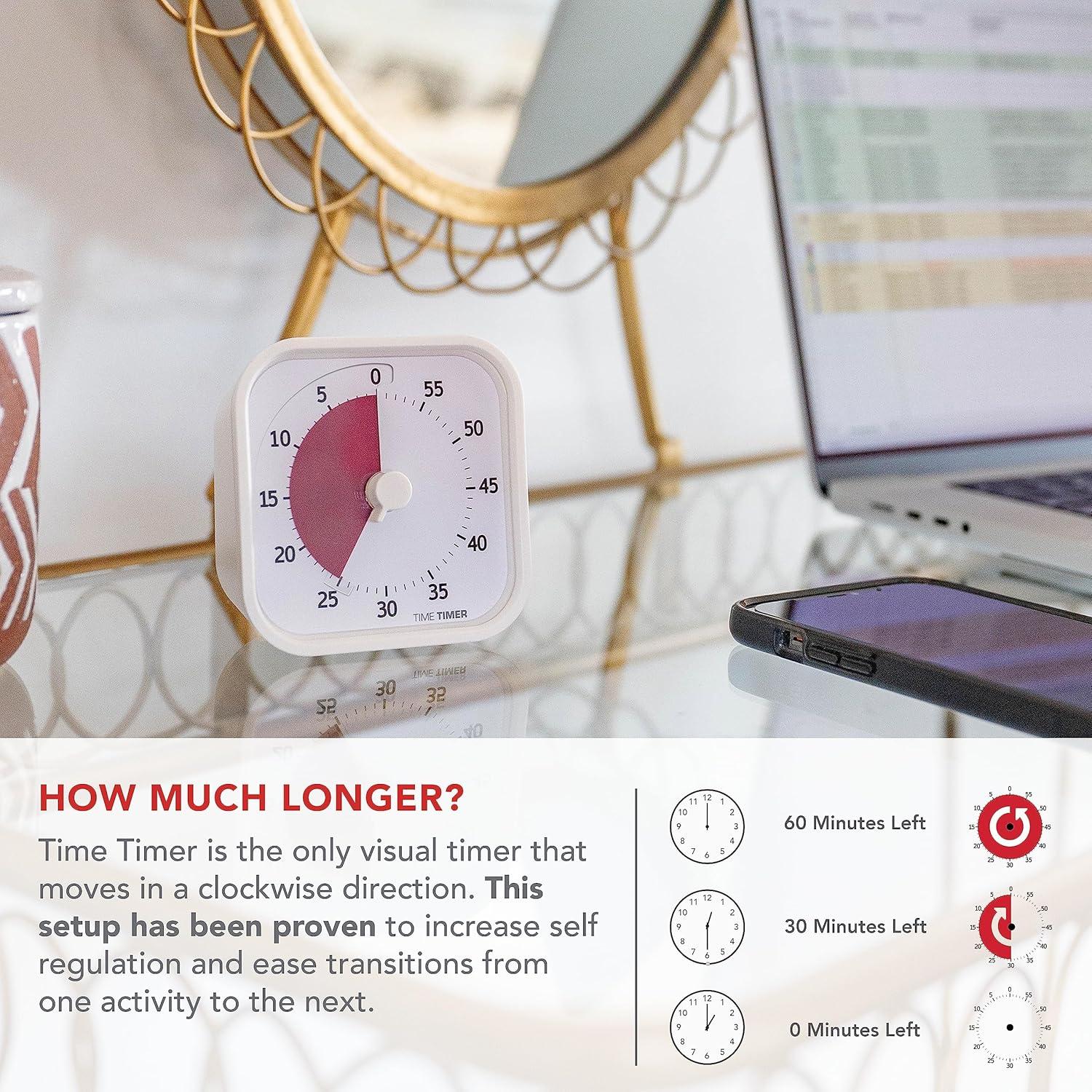 image:imageTIME TIMER Home MOD 60Minute Visual Timer Homeschool Supplies Study Tool Timer for Desk Office and Meetings with Silent Operation Dreamsicle OrangeWhite Cotton Ball