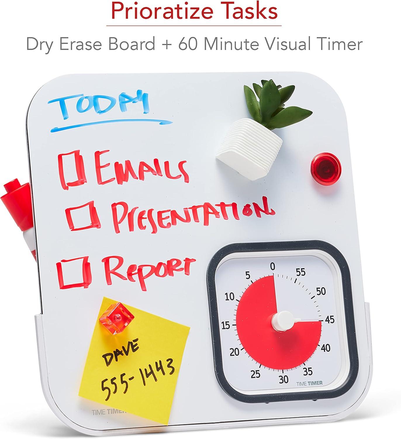 image:imageTIME TIMER MOD with Dry Erase Board 60Minute Visual Countdown Timer with Magnetic Whiteboard for Notes Chores Classroom and Office Reminders Visual Schedules for Kids and Adults CharcoalGray