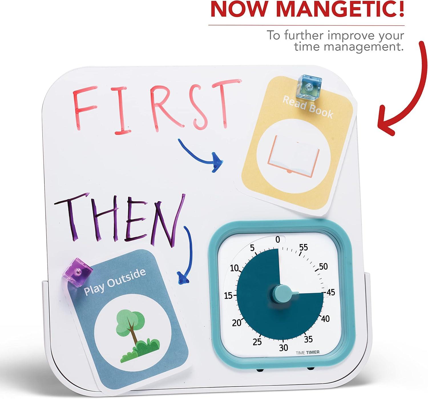 image:imageTIME TIMER MOD with Dry Erase Board 60Minute Visual Countdown Timer with Magnetic Whiteboard for Notes Chores Classroom and Office Reminders Visual Schedules for Kids and Adults CharcoalBlue