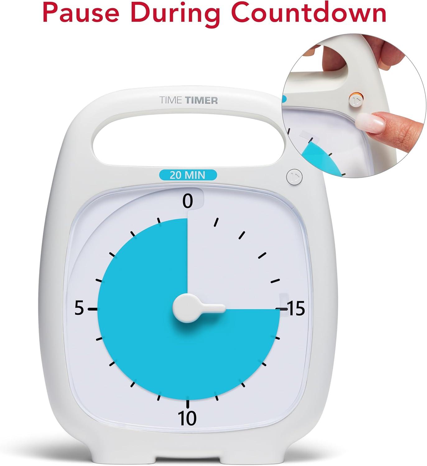 image:imageTIME TIMER Plus 60 Minute Desk Visual Timer Countdown Timer with Portable Handle for Classroom Office Homeschooling Study Tool with Silent Operation Charcoal20 Minutes