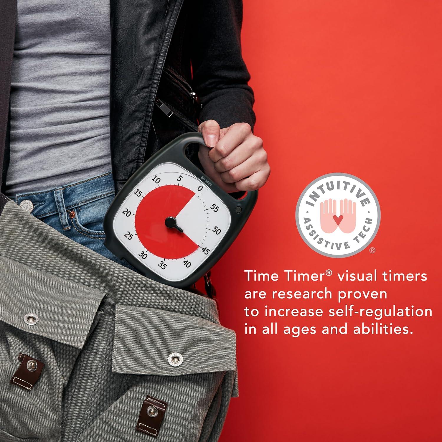 image:imageTIME TIMER Plus 60 Minute Desk Visual Timer Countdown Timer with Portable Handle for Classroom Office Homeschooling Study Tool with Silent Operation Charcoal60 Minute Gray