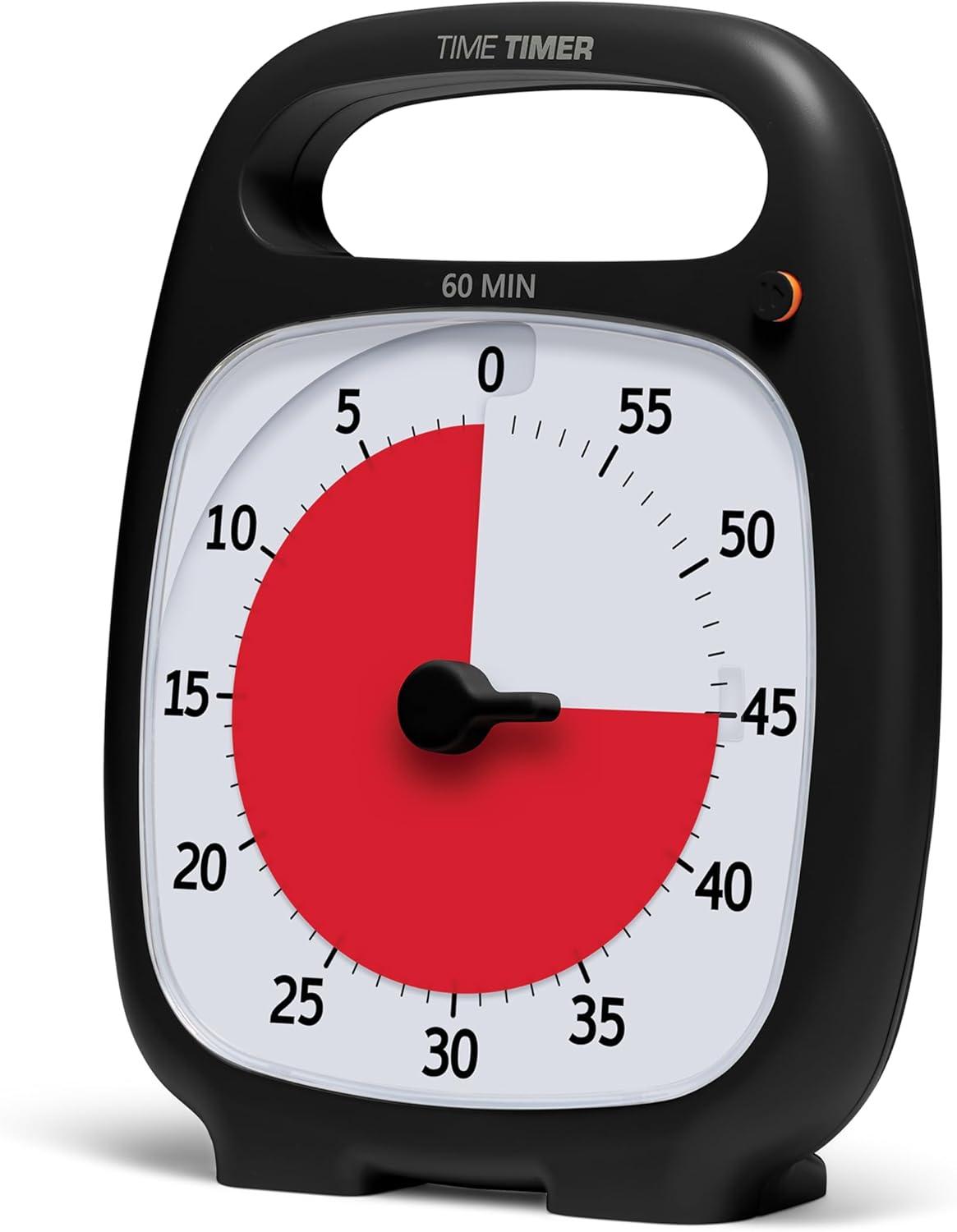 image:imageTIME TIMER Plus 60 Minute Desk Visual Timer Countdown Timer with Portable Handle for Classroom Office Homeschooling Study Tool with Silent Operation Charcoal60 Minute Gray