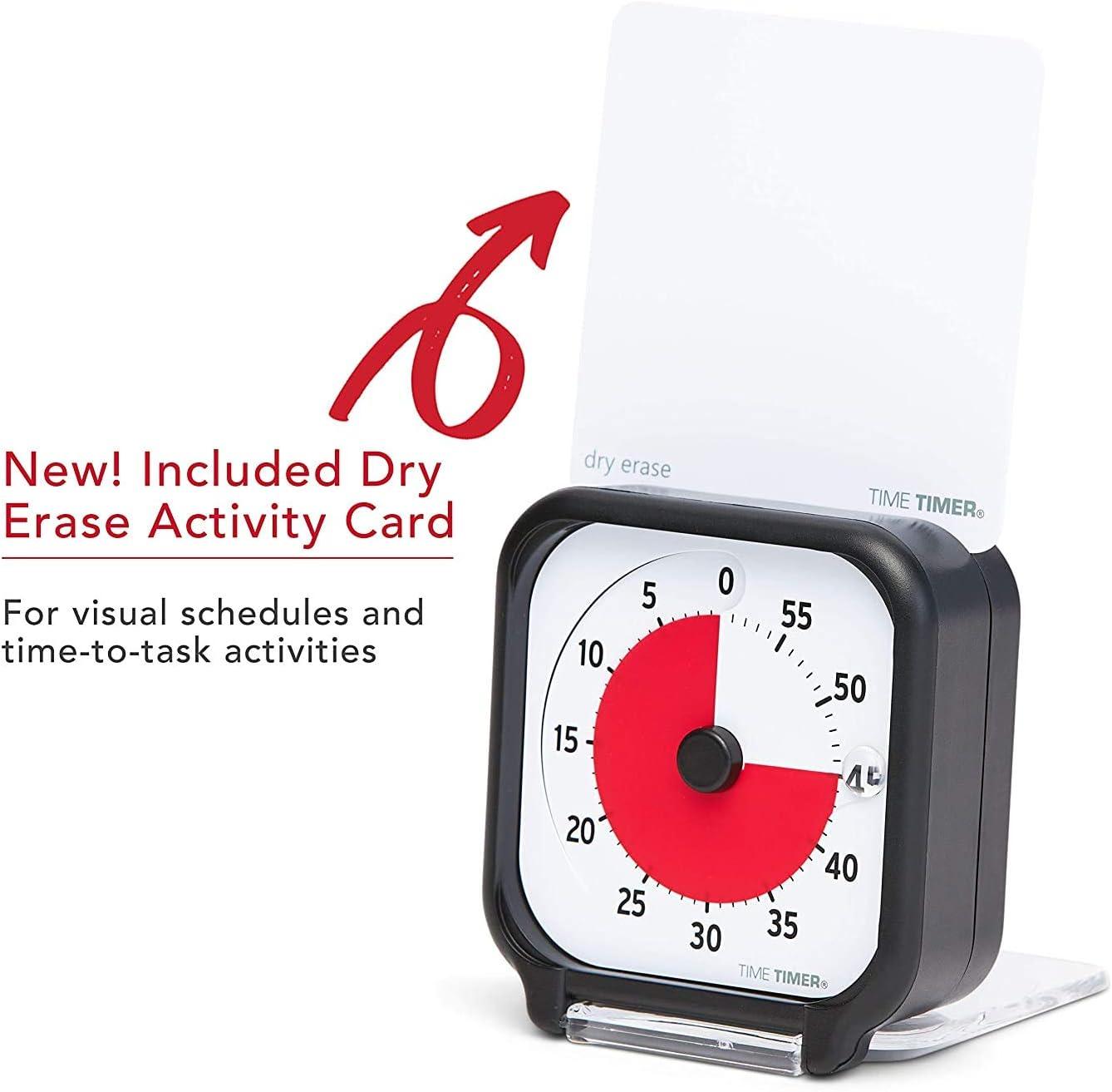 image:imageTime Timer 3 inch Visual Timer 60 Minute Kids Desk Countdown Clock with Dry Erase Activity Card and Desktop App Access for Kids Classroom Homeschool Study Tool Task Reminder Home and KitchenCharcoal Red