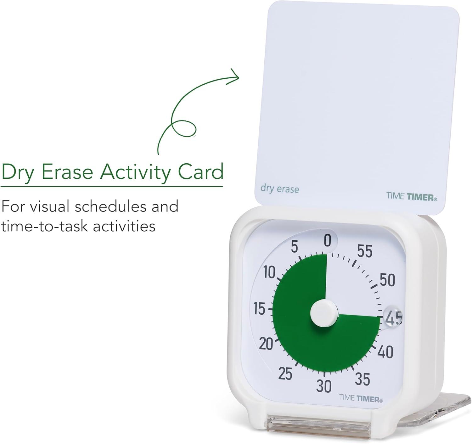 image:imageTime Timer 3 inch Visual Timer 60 Minute Kids Desk Countdown Clock with Dry Erase Activity Card and Desktop App Access for Kids Classroom Homeschool Study Tool Task Reminder Home and KitchenWhite Green