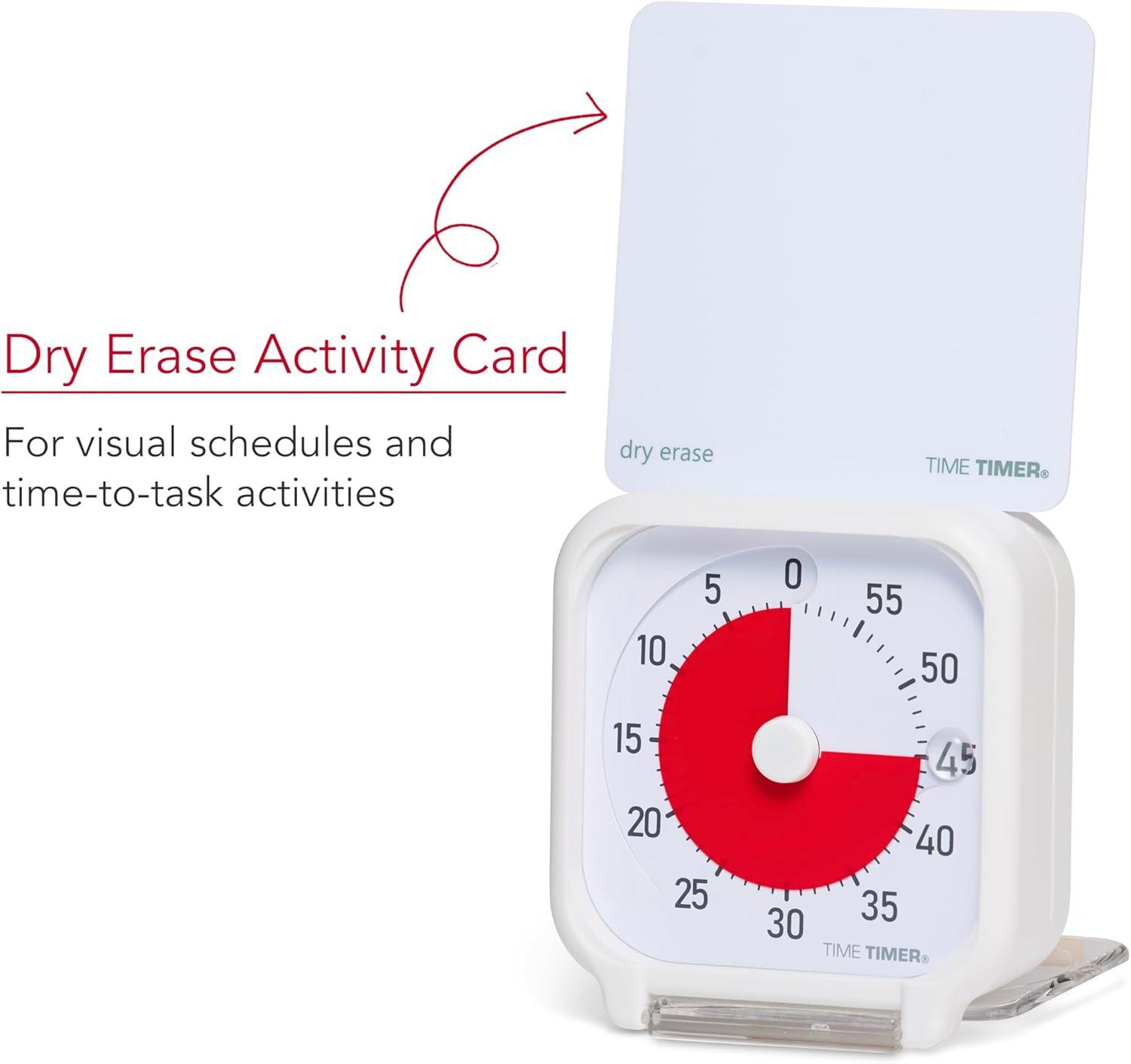 image:imageTime Timer 3 inch Visual Timer 60 Minute Kids Desk Countdown Clock with Dry Erase Activity Card and Desktop App Access for Kids Classroom Homeschool Study Tool Task Reminder Home and KitchenWhite Red