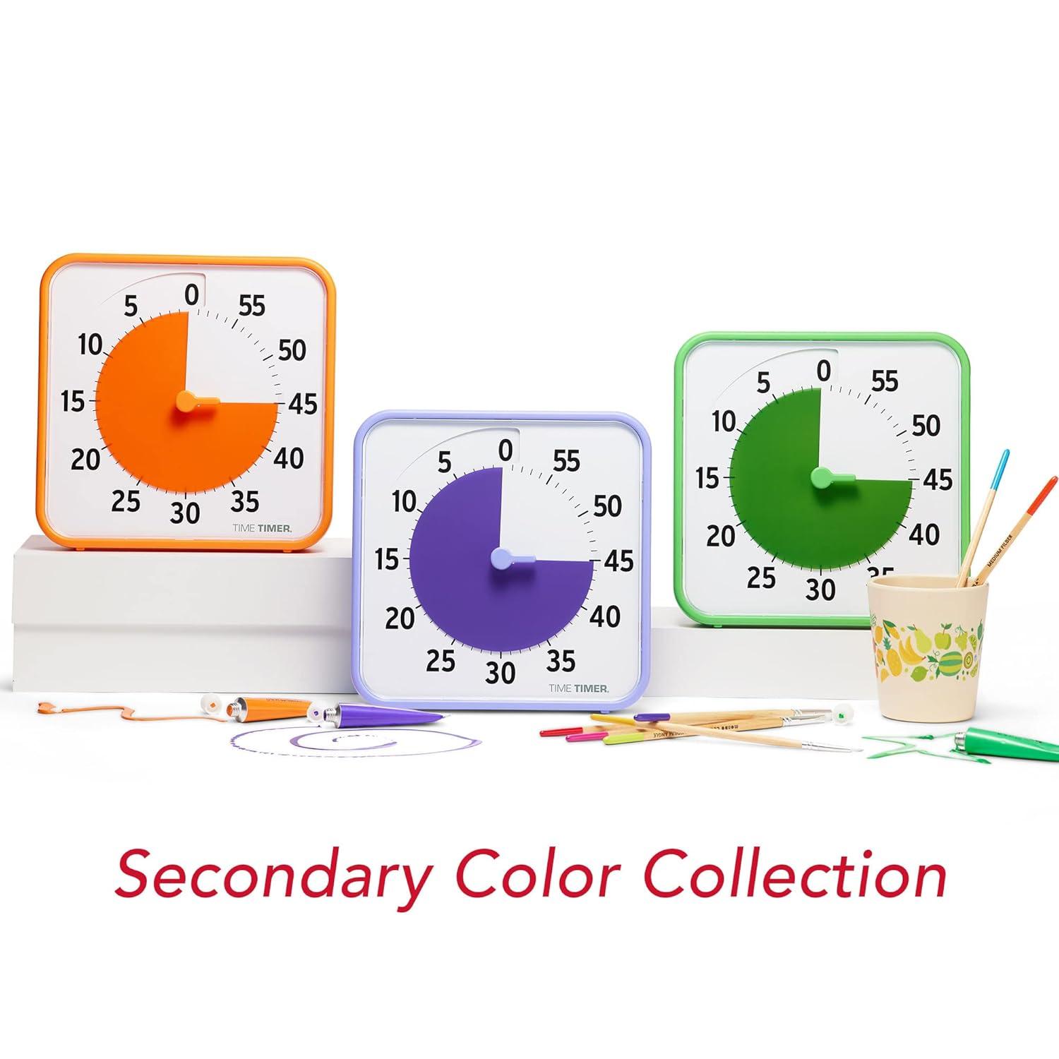 image:imageTime Timer 8 Inch Learning Center Classroom Set 60 Minute Visual Timer for Kids with Dry Erase Activity Cards for Kids Classroom Learning Centers and Teachers Desk Clock Secondary 3PackSecondary