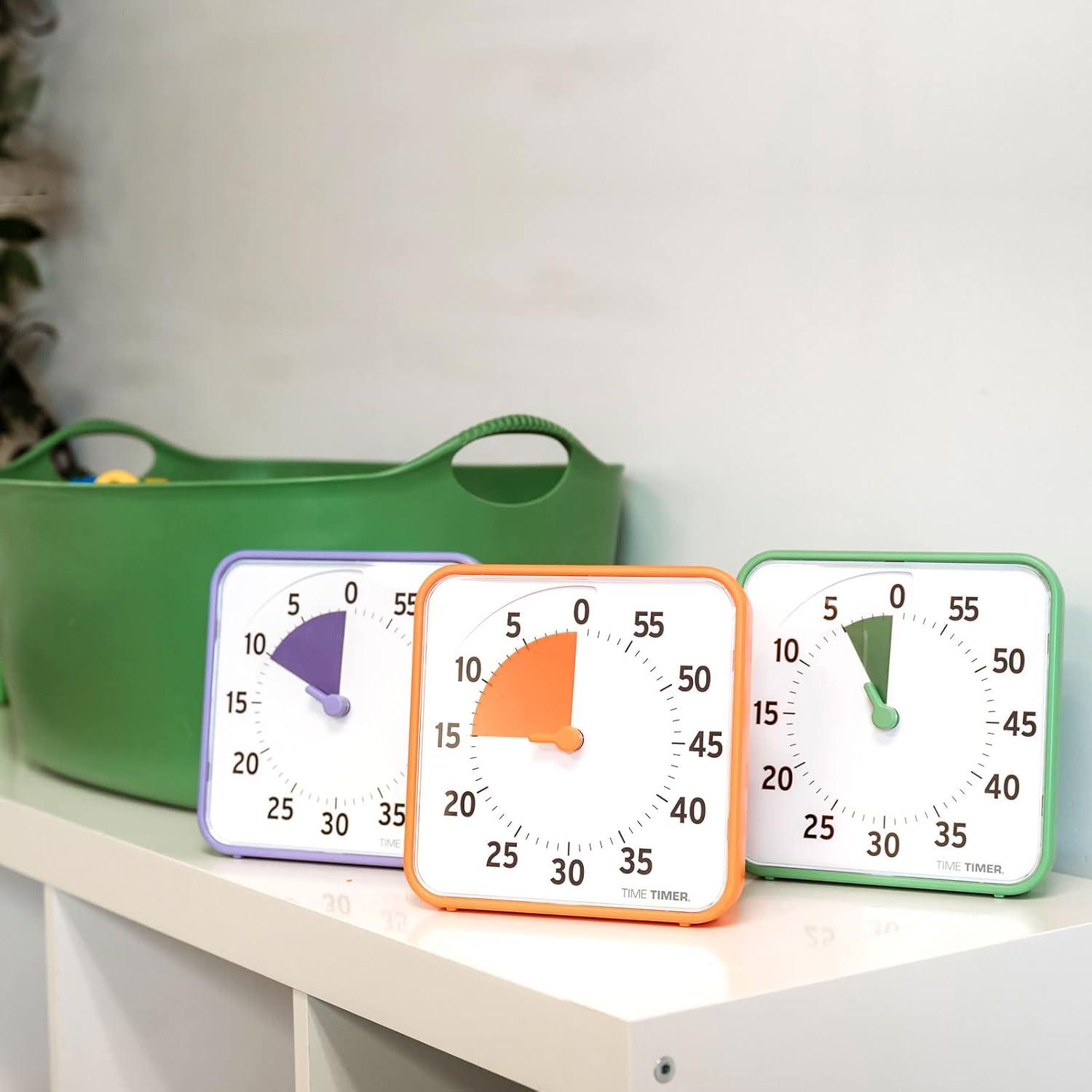 image:imageTime Timer 8 Inch Learning Center Classroom Set 60 Minute Visual Timer for Kids with Dry Erase Activity Cards for Kids Classroom Learning Centers and Teachers Desk Clock Secondary 3PackSecondary