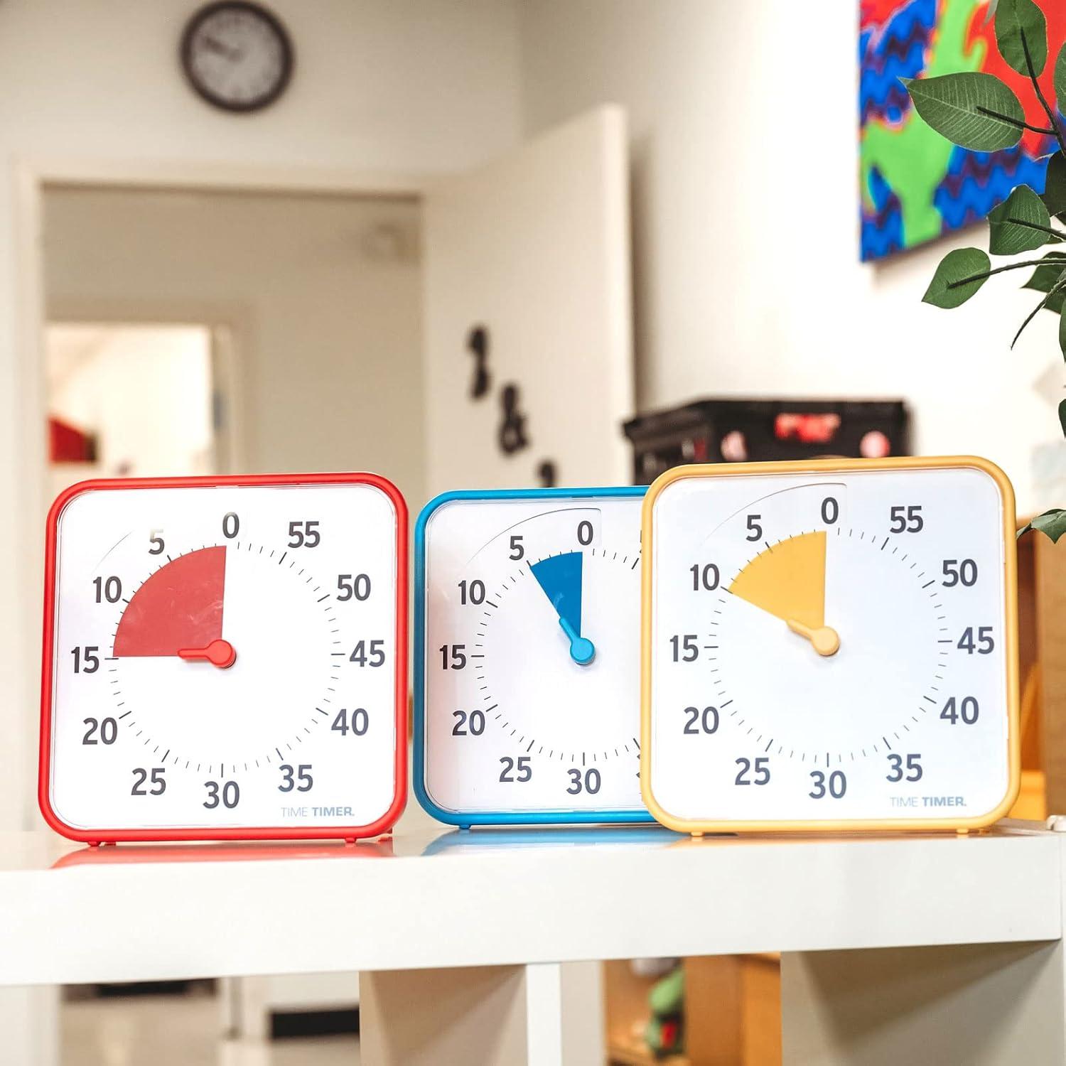 image:imageTime Timer 8 Inch Learning Center Classroom Set 60 Minute Visual Timer for Kids with Dry Erase Activity Cards for Kids Classroom Learning Centers and Teachers Desk Clock Secondary 3PackPrimary