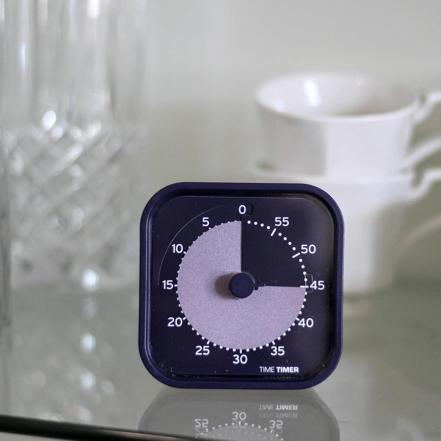 image:imageTime Timer MOD Home Edition Individual Sized 60 Minute Visual Countdown Timer for ADHD Adults Students and Pomodoro with Silent Operation Metallic MidnightIndigo