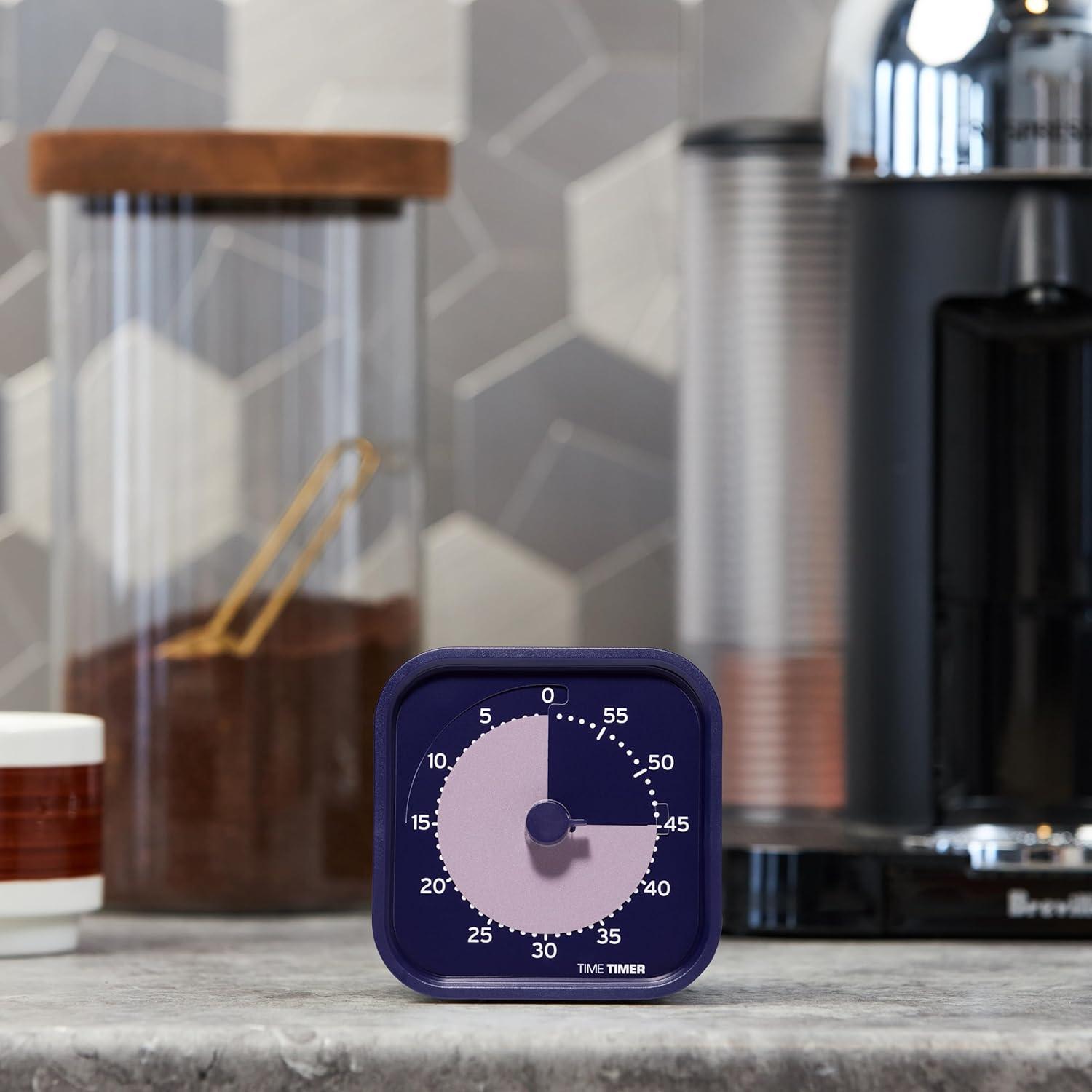 image:imageTime Timer MOD Home Edition Individual Sized 60 Minute Visual Countdown Timer for ADHD Adults Students and Pomodoro with Silent Operation Metallic MidnightIndigo