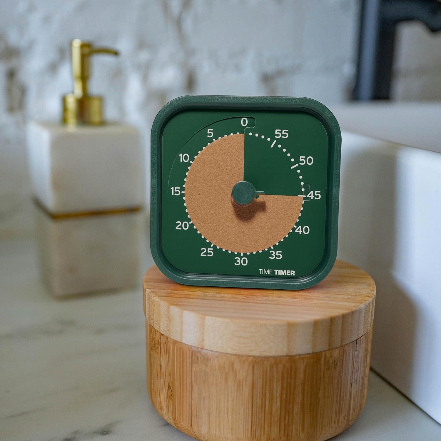 image:imageTime Timer MOD Home Edition Individual Sized 60 Minute Visual Countdown Timer for ADHD Adults Students and Pomodoro with Silent Operation Metallic MidnightForest