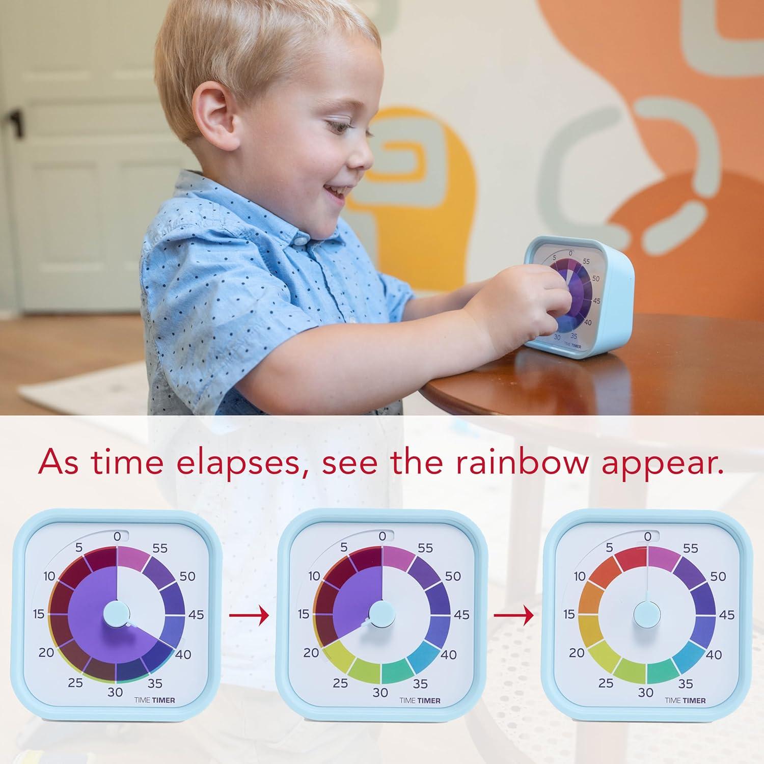 image:imageTime Timer MOD Home Edition Rainbow Wheel Individual Sized 60 Minute Visual Countdown Timer with 5 Minute Color Segments for Kids Toddlers Students with Silent Operation Multicolor60min Timer