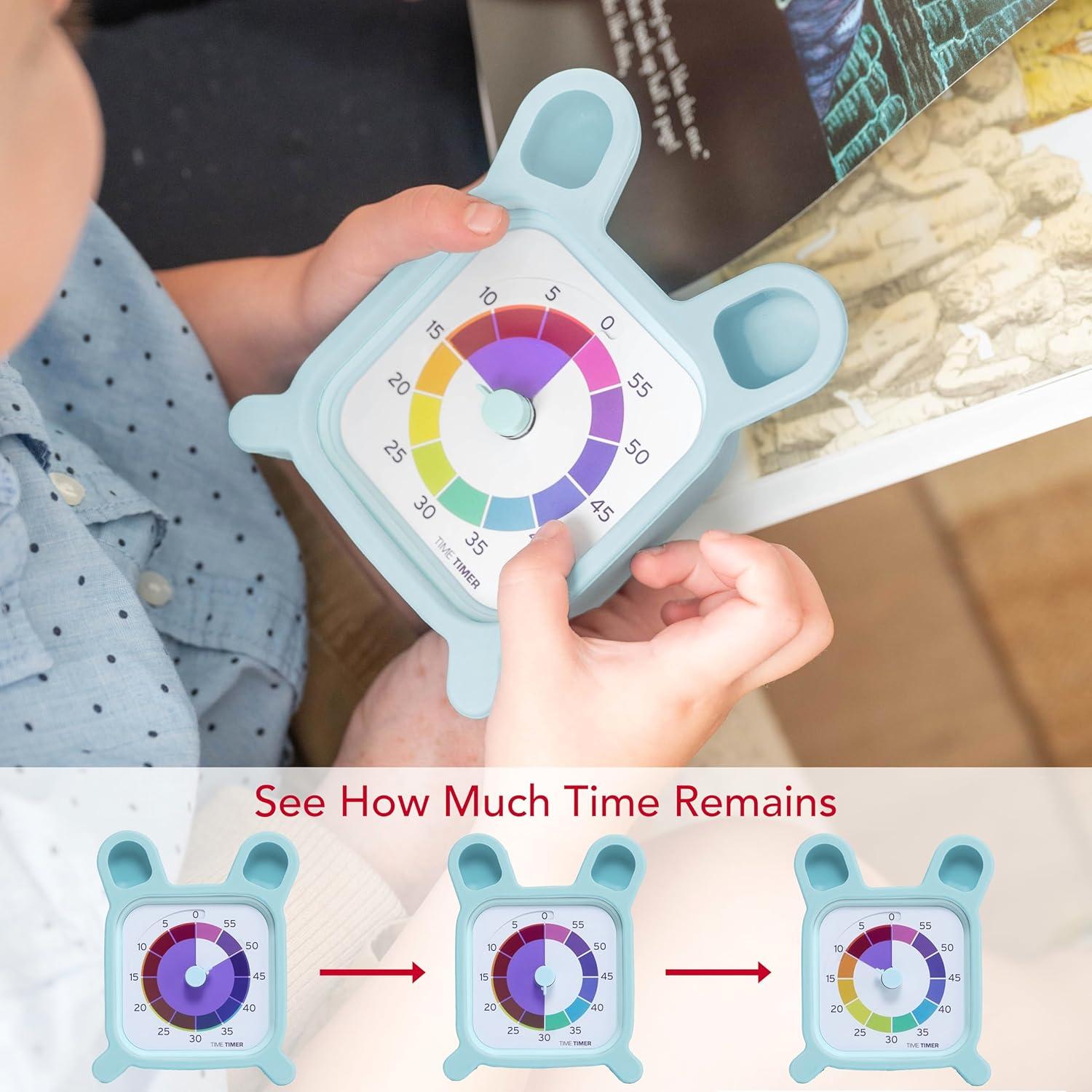 image:imageTime Timer MOD with Bunny Protective Case Animal Case with Rainbow Timer Individual Sized 60 Minute Visual Countdown for ADHD Autism Kids Students and Pomodoro with Silent Operation Bunny