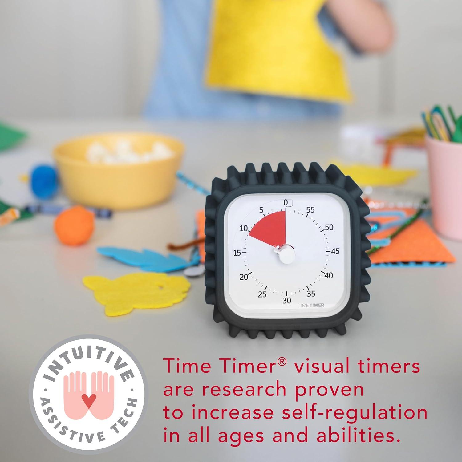image:imageTime Timer MOD with Tire Protective Case Charcoal Case with Visual Timer Individual Sized 60 Minute Visual Countdown for ADHD Autism Kids Students and Pomodoro with Silent Operation Tread