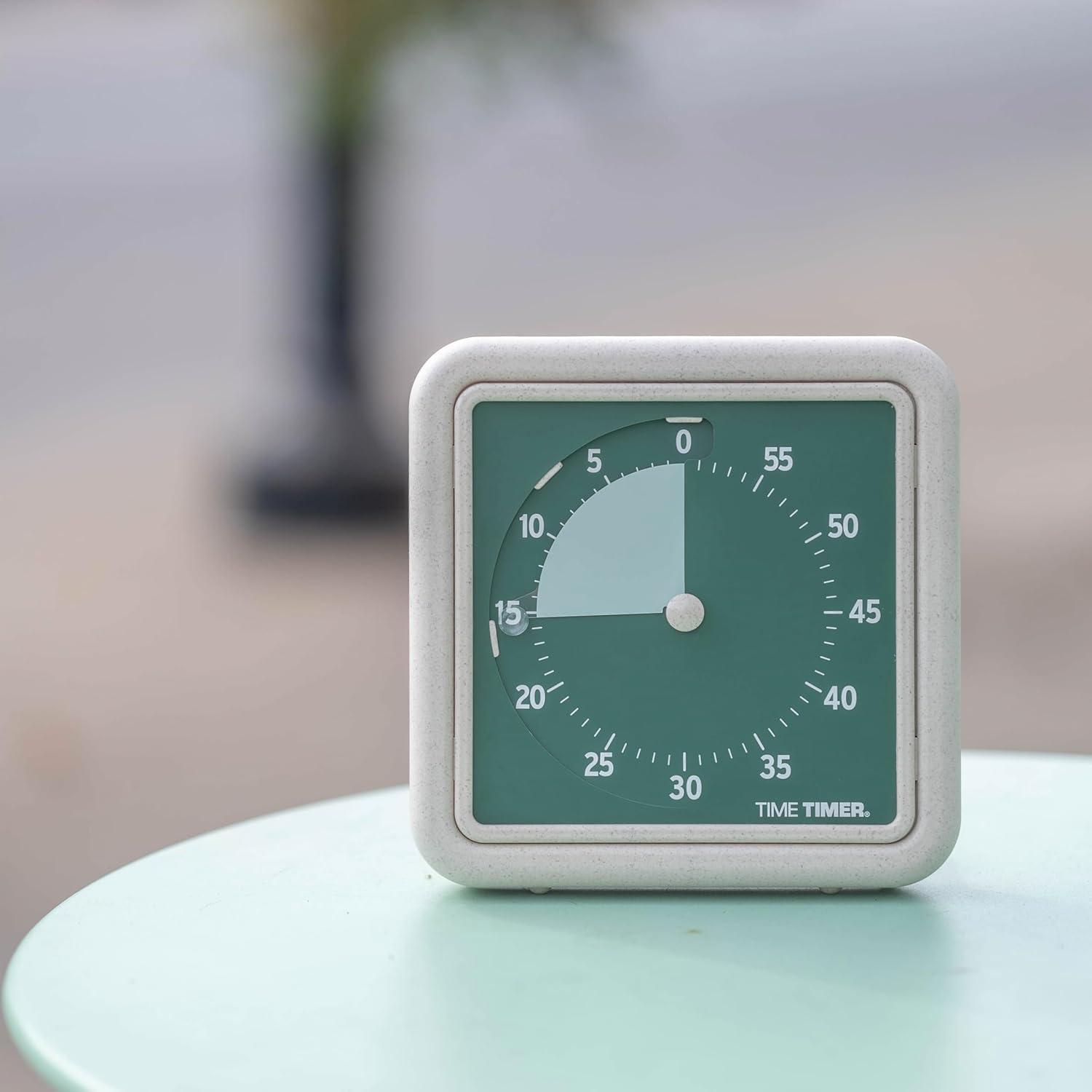 image:imageTime Timer Retro 8 inch Eco Edition Visual Timer 60 Minute Desk Countdown Clock Made with at Least 20 Natural Plant Material Green LandGreen