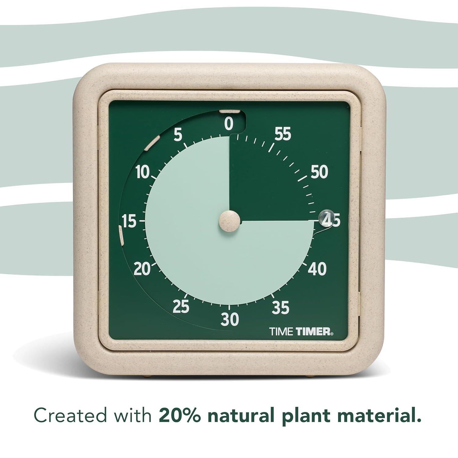 image:imageTime Timer Retro 8 inch Eco Edition Visual Timer 60 Minute Desk Countdown Clock Made with at Least 20 Natural Plant Material Green LandGreen