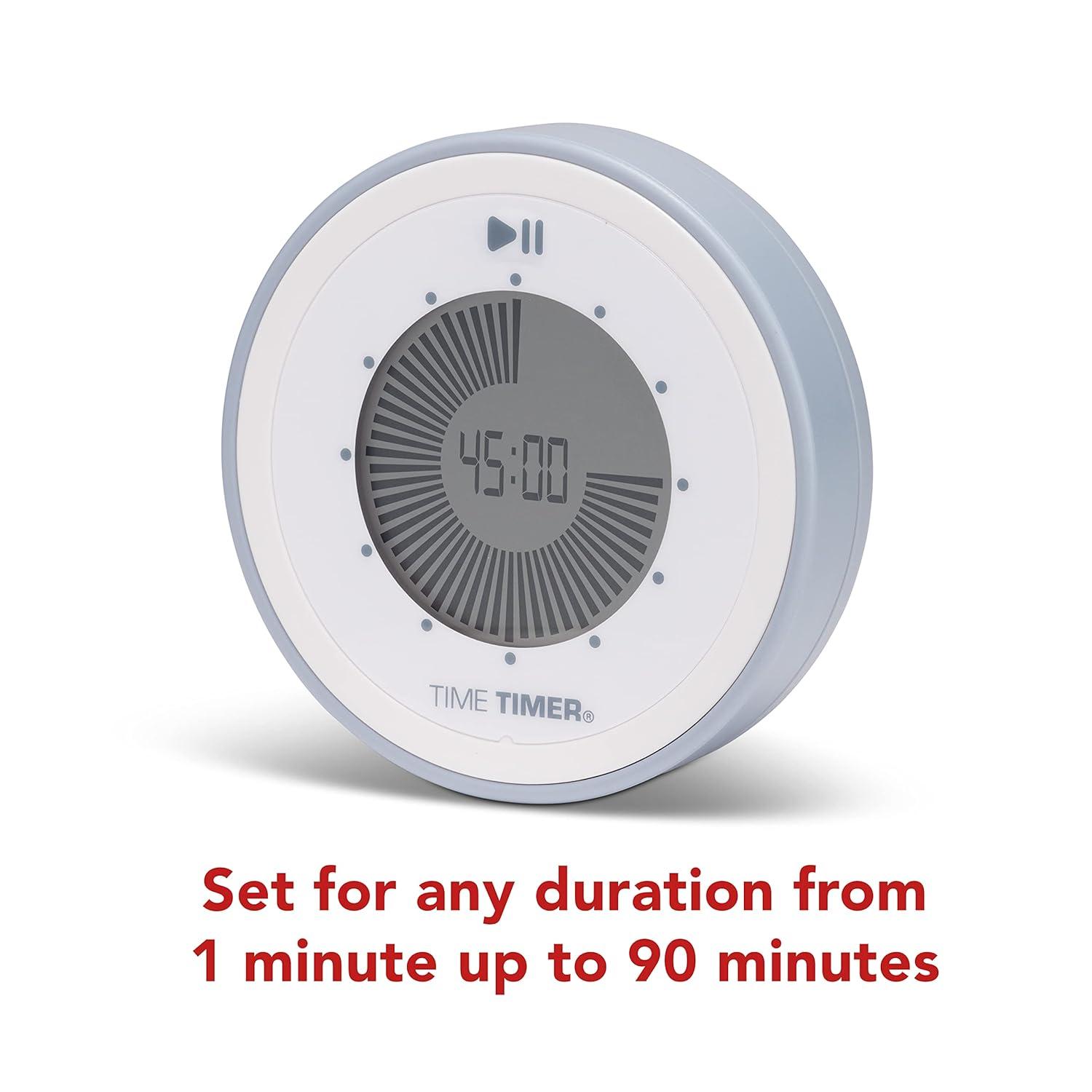 image:imageTime Timer Twist 90Minute Digital Countdown Clock for Kids Classroom Learning Homeschool Study Tool Teachers Desk Clock Exercise and Kitchen Timer Lake Day BluePale Shale