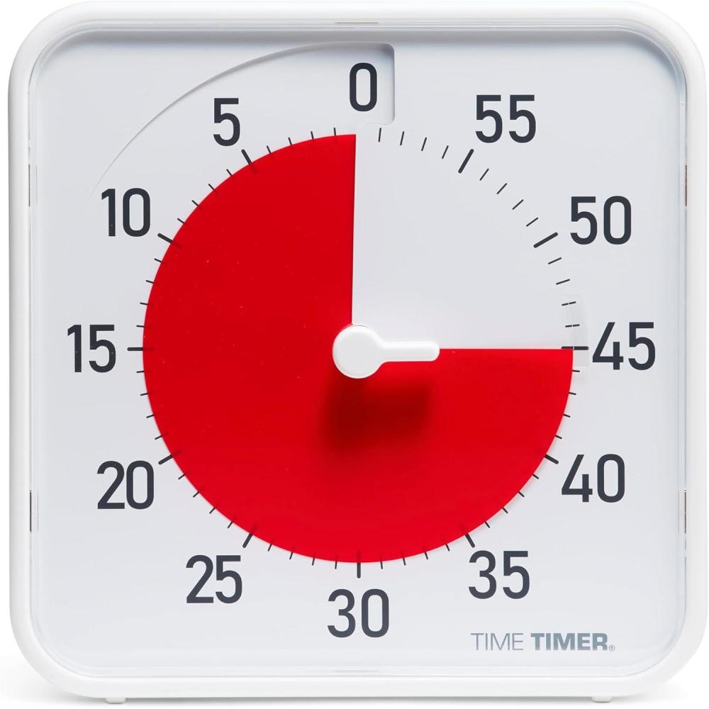 image:imageTIME TIMER 8 inch Visual Timer 60 Minute Kids Desk Countdown Clock with Dry Erase Activity Card Also Magnetic for Kids Classroom Homeschooling Study Tool Task Reminder Home and Kitchen TimerRed White