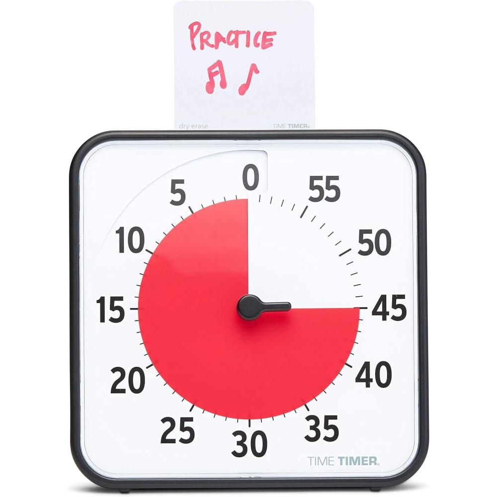 image:imageTIME TIMER 8 inch Visual Timer 60 Minute Kids Desk Countdown Clock with Dry Erase Activity Card Also Magnetic for Kids Classroom Homeschooling Study Tool Task Reminder Home and Kitchen TimerBlack Red