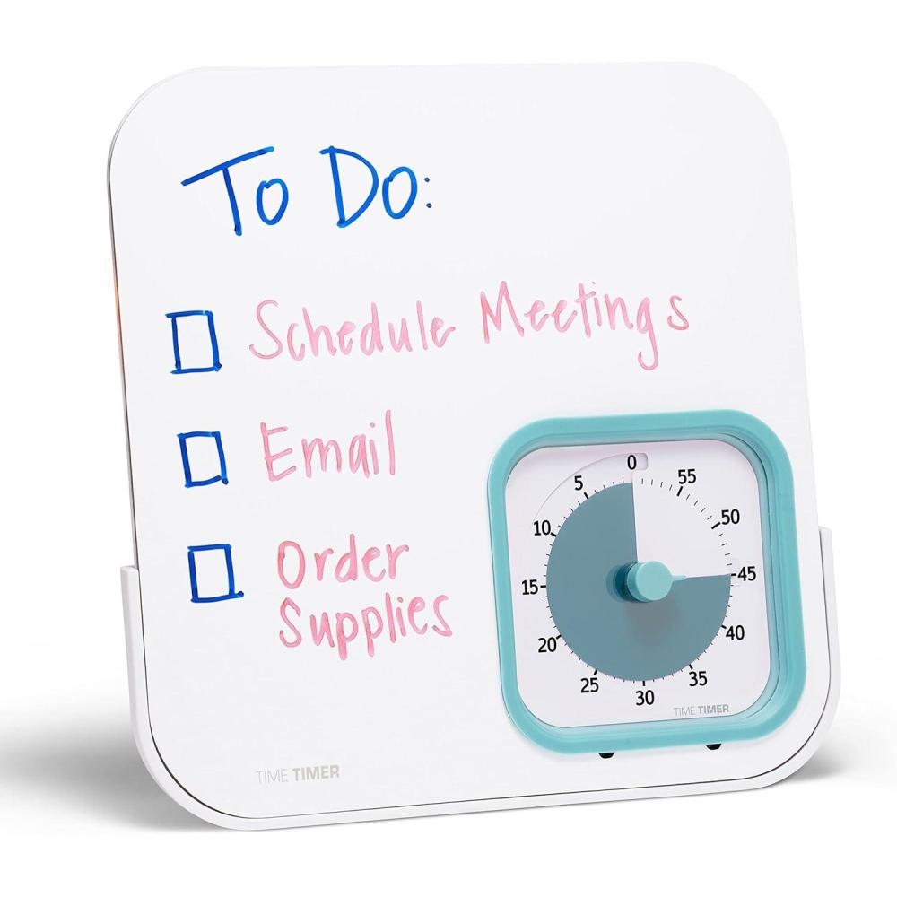 image:imageTIME TIMER MOD with Dry Erase Board 60Minute Visual Countdown Timer with Magnetic Whiteboard for Notes Chores Classroom and Office Reminders Visual Schedules for Kids and Adults CharcoalBlue
