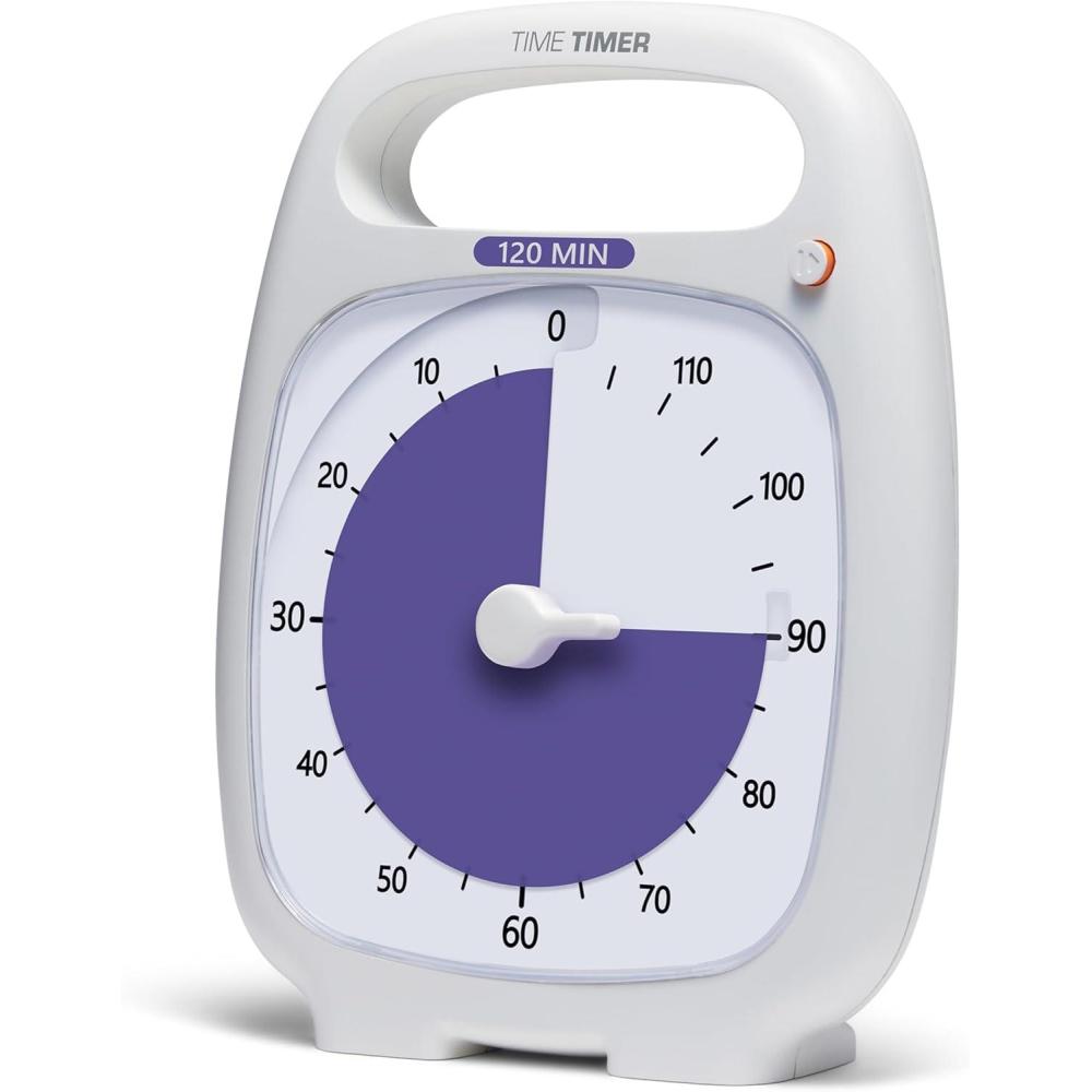 image:imageTIME TIMER Plus 60 Minute Desk Visual Timer Countdown Timer with Portable Handle for Classroom Office Homeschooling Study Tool with Silent Operation Charcoal120 Minutes
