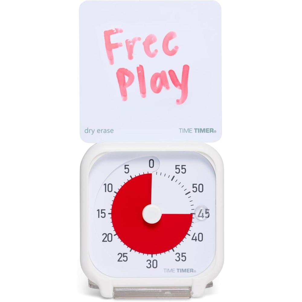 image:imageTime Timer 3 inch Visual Timer 60 Minute Kids Desk Countdown Clock with Dry Erase Activity Card and Desktop App Access for Kids Classroom Homeschool Study Tool Task Reminder Home and KitchenWhite Red