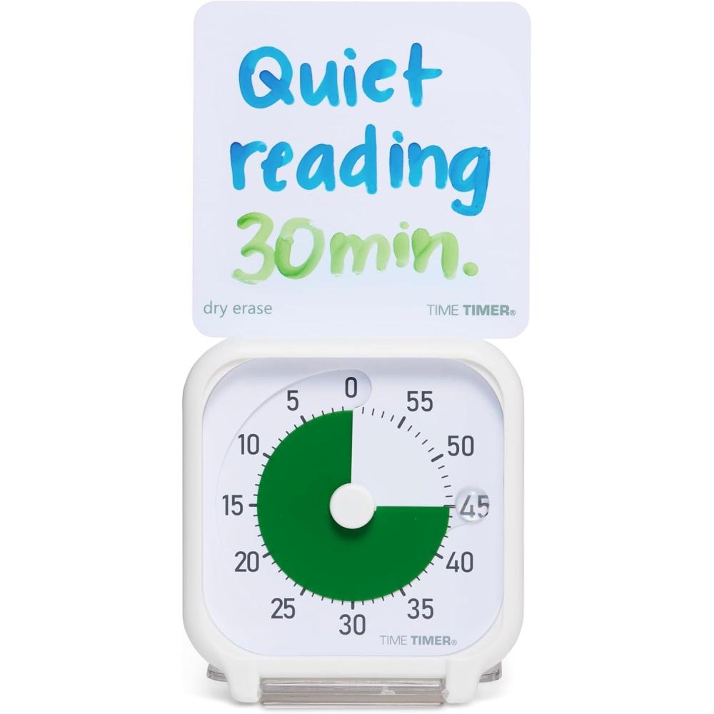 image:imageTime Timer 3 inch Visual Timer 60 Minute Kids Desk Countdown Clock with Dry Erase Activity Card and Desktop App Access for Kids Classroom Homeschool Study Tool Task Reminder Home and KitchenWhite Green