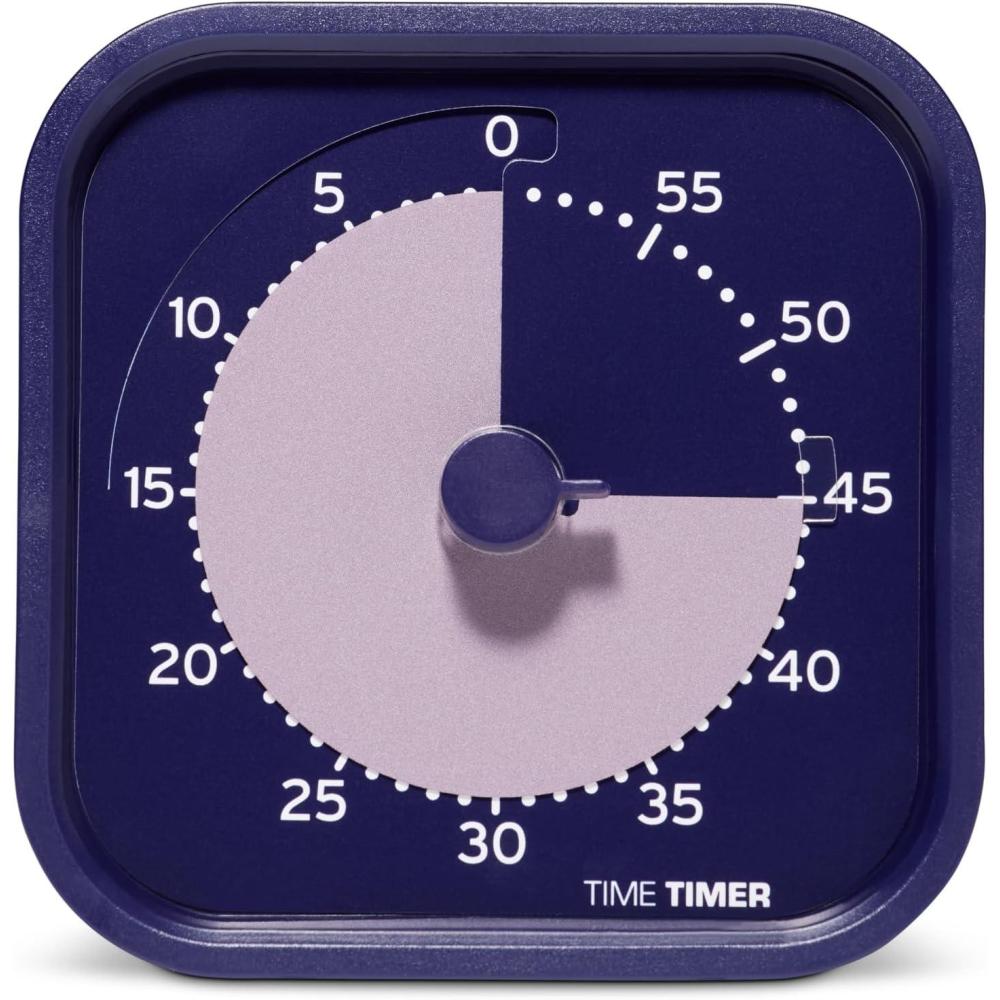 image:imageTime Timer MOD Home Edition Individual Sized 60 Minute Visual Countdown Timer for ADHD Adults Students and Pomodoro with Silent Operation Metallic MidnightIndigo