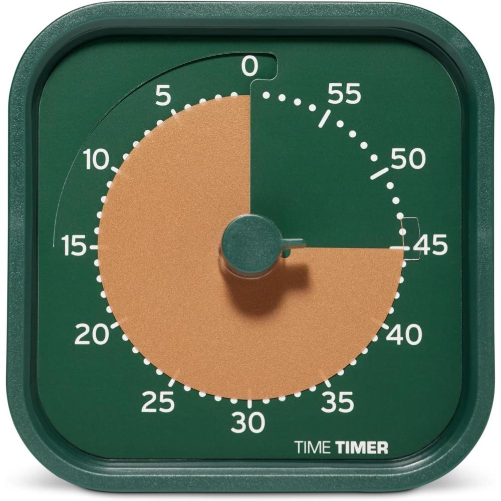 image:imageTime Timer MOD Home Edition Individual Sized 60 Minute Visual Countdown Timer for ADHD Adults Students and Pomodoro with Silent Operation Metallic MidnightForest