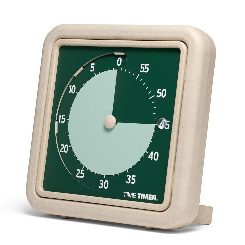 image:imageTime Timer Retro 8 inch Eco Edition Visual Timer 60 Minute Desk Countdown Clock Made with at Least 20 Natural Plant Material Green LandGreen