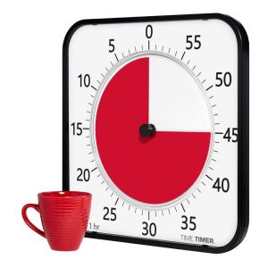 image:imageTIME TIMER MAX  ExtraLarge 17 Visual Analog Timer 8Duration Settings Interchangeable Faces Optional Alert No Loud Ticking  for Kids Classroom Homeschooling and Teacher Tool BlackMAX Timer