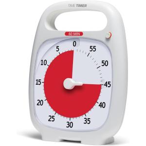 image:imageTIME TIMER Plus 60 Minute Desk Visual Timer  Countdown Timer with Portable Handle for Classroom Office Homeschooling Study Tool with Silent Operation Charcoal60 Minute White