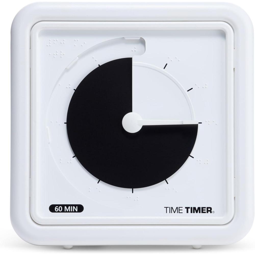 image:imageTime Timer Numberless Braille 8Inch Visual Timer 60Minute Countdown Silent Clock with Tactile Features amp HighContrast Disappearing Disk Desk Timer for Kids Office ADHD Autism BlackBlack Disk